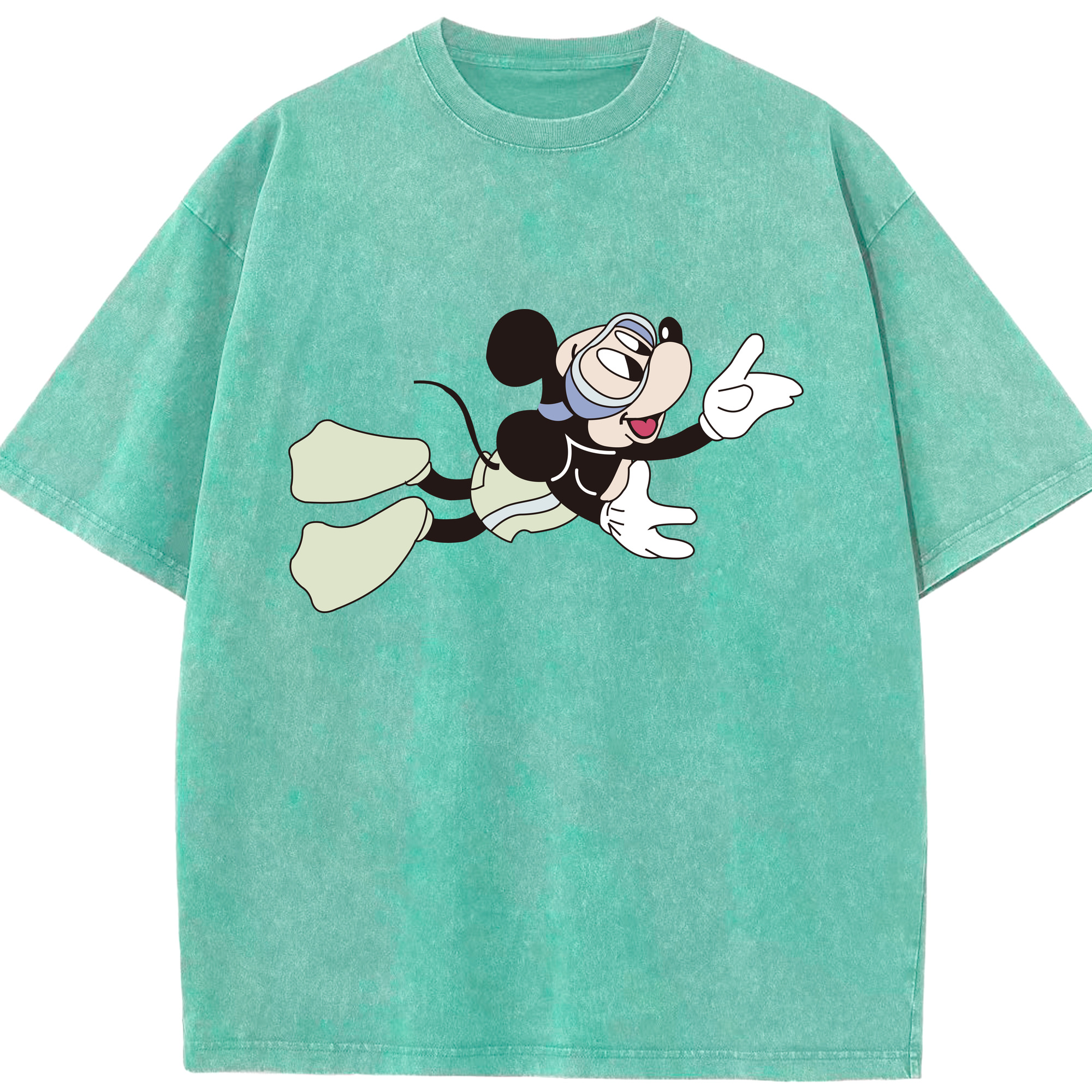 （画像用） ミッキーマウス Mickey Mouse 綿100% ヴィンテージ風 半袖Tシャツ（フロントプリント）